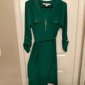 Beautiful green silky smooth dress for work, casual events or parties
